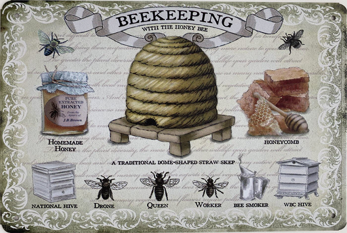 Retro metalen bord limited edition - Beekeeping