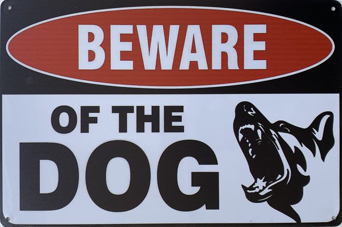 Retro metalen bord limited edition - Beware of the dog