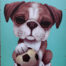 Retro metalen bord limited edition - Dog with football