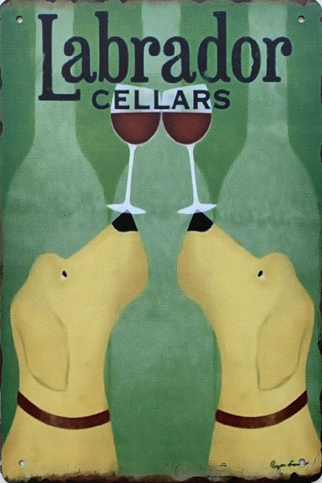 Retro metalen bord limited edition - Labrador cellars