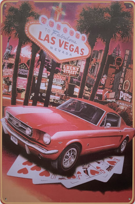 Retro metalen bord limited edition - Las Vegas