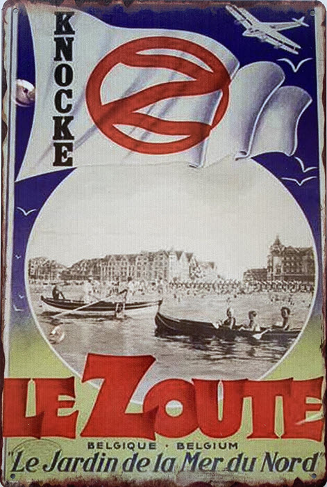 Retro metalen bord limited edition - Le Zoute