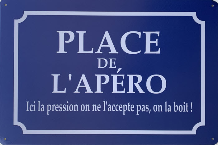 Retro metalen bord limited edition - Place de l'apéro
