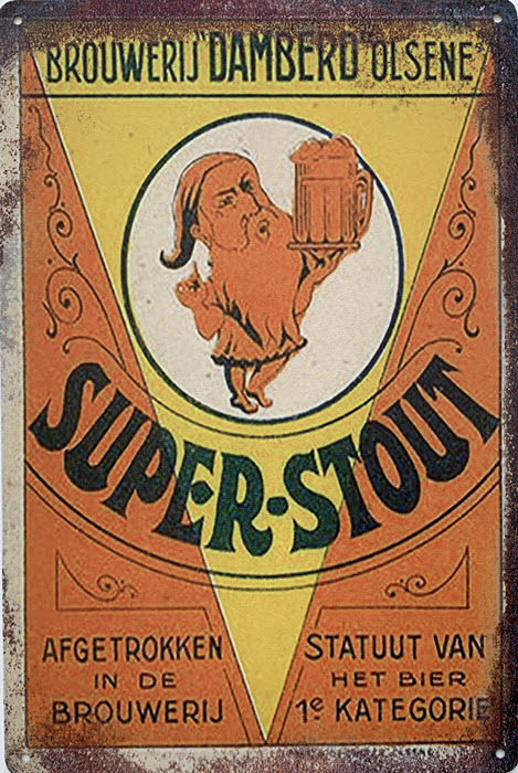 Retro metalen bord limited edition - Super stout - brouwerij Damberd Olsene