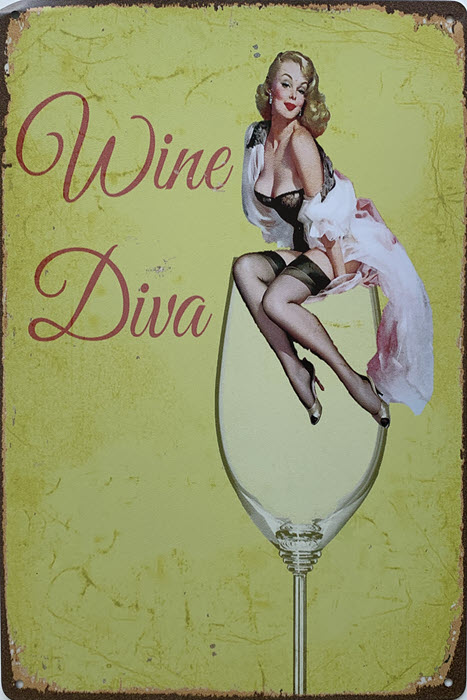 Retro metalen bord limited edition - Wine diva