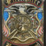 Retro metalen bord groot reliëf - Fire fighters brotherhood