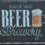 Retro metalen bord nummerplaat - Beer brewery