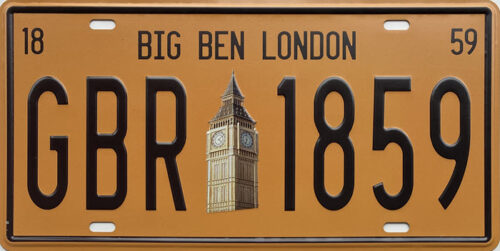 Retro metalen bord nummerplaat - Big ben London