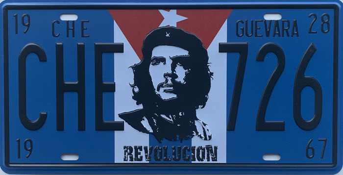 Retro metalen bord nummerplaat - Che Guevara Revolucion