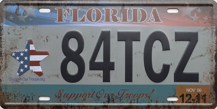 Retro metalen bord nummerplaat - Florida