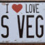 Retro metalen bord nummerplaat - I love Las Vegas
