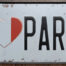 Retro metalen bord nummerplaat - I love Paris