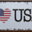 Retro metalen bord nummerplaat - I love USA