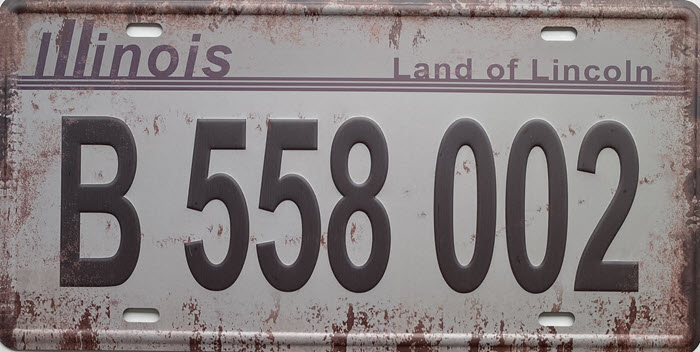 Retro metalen bord nummerplaat - Illinois land of Lincoln