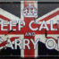Retro metalen bord nummerplaat - Keep calm and carry on