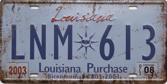 Retro metalen bord nummerplaat - Louisiana