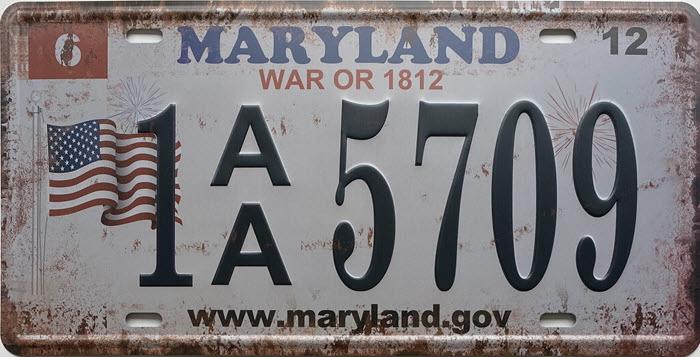Retro metalen bord nummerplaat - Maryland
