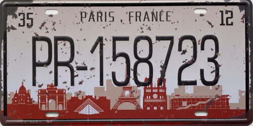 Retro metalen bord nummerplaat - Paris France