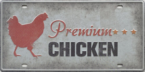 Retro metalen bord nummerplaat - Premium chicken