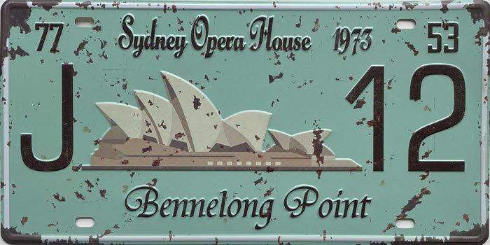 Retro metalen bord nummerplaat - Sydney opera house