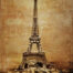 Retro metalen bord reliëf - Eiffeltoren