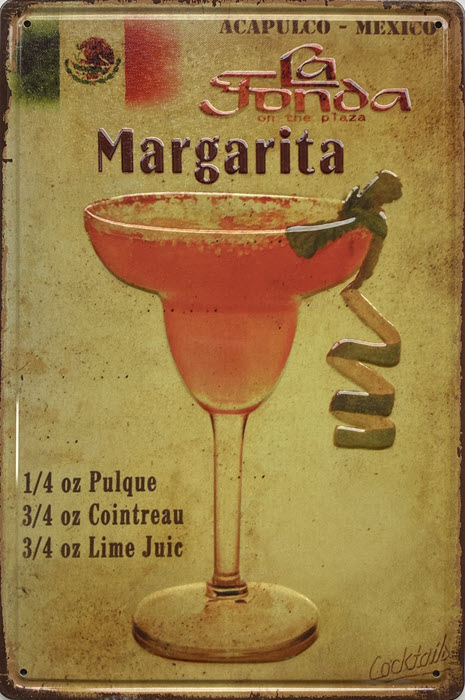 Retro metalen bord reliëf - Margarita