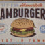 Retro metalen bord reliëf - Try our homestyle hamburgers