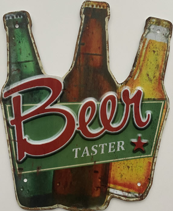 Retro metalen bord speciale vormen - Beer taster