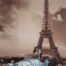 Retro metalen bord vlak - Eiffeltoren 3