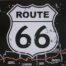 Retro metalen bord vlak - Route 66