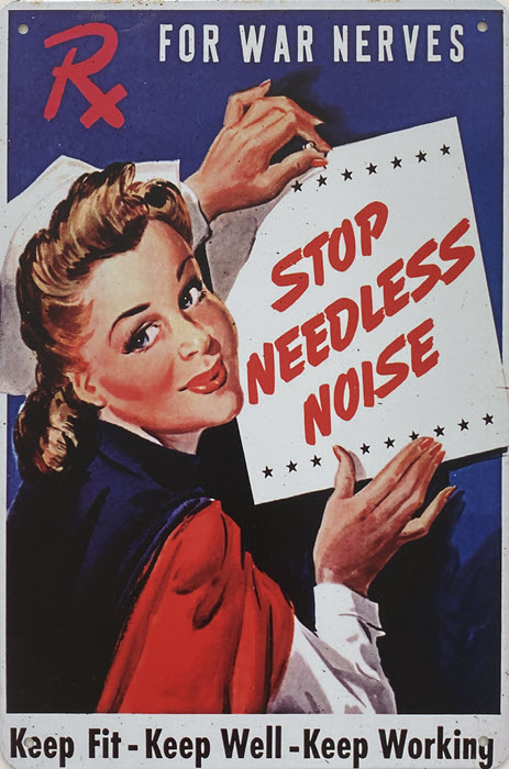 Retro metalen bord vlak - Stop needless noise