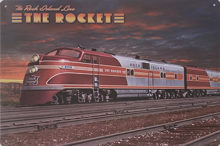 Retro metalen bord vlak - The rocket