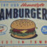 Retro metalen bord vlak - Try our homestyle hamburgers