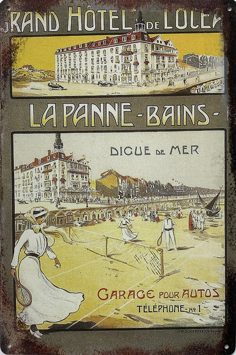 Retro metalen bord limited edition - La Panne-bains