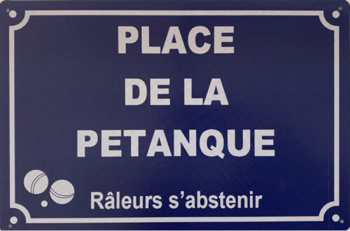 Retro metalen bord limited edition - Place de la petanque