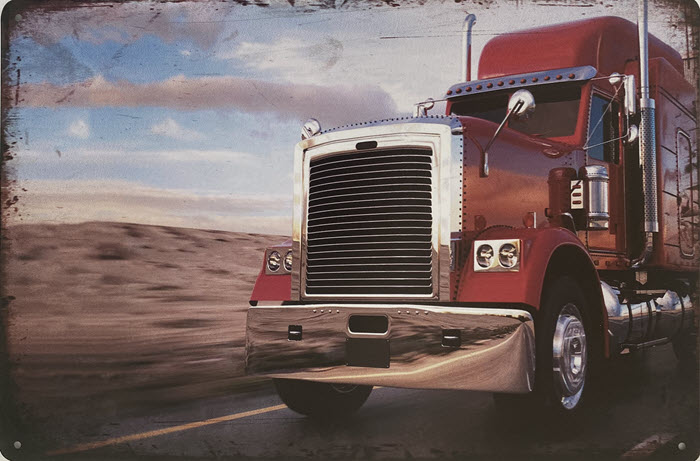 Retro metalen bord limited edition - Truck