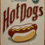 Retro metalen bord vlak - Delicious hotdogs