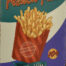 Retro metalen bord vlak - Hot and crispy french fries