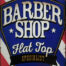 Retro metalen bord limited edition - Barber shop hat top