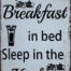 Retro metalen bord limited edition - Breakfast in bed