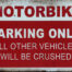 Retro metalen bord limited edition - Motorbike parking only