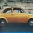 Retro metalen bord limited edition - Yellow retro car