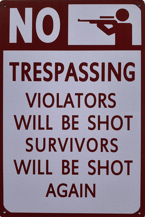 Retro metalen bord limited edition - No trespassing