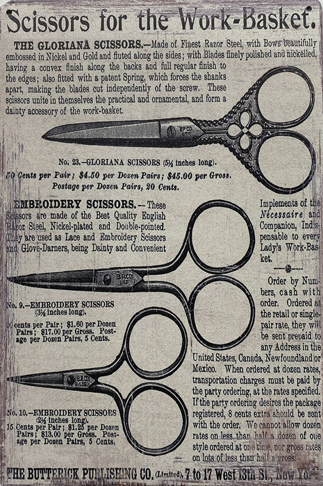 Retro metalen bord limited edition - Scissors for the work basket
