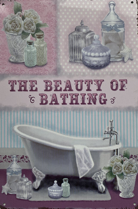 Retro metalen bord limited edition - The beauty of bathing