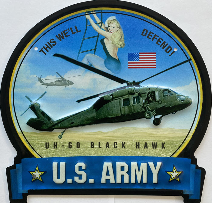 Retro metalen bord speciale vormen - US army