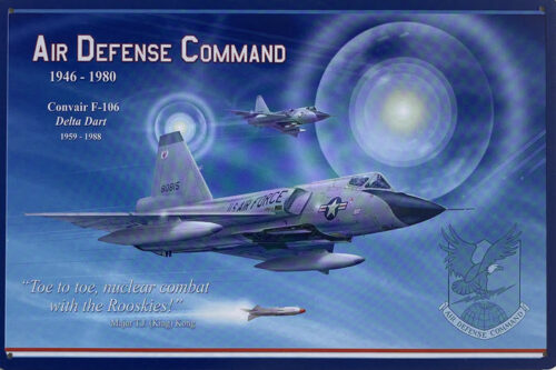 Retro metalen bord vlak - Air defense command