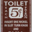 Retro metalen bord vlak - Pay toilet