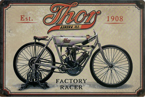 Retro metalen bord vlak - Thor factory racer