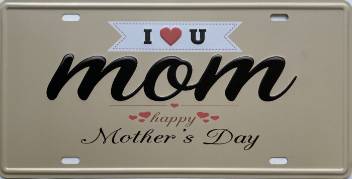 Retro metalen bord nummerplaat - Happy mother's day